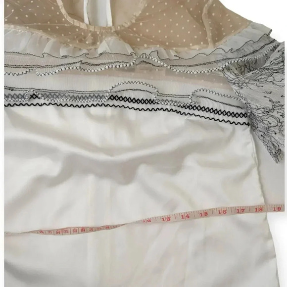 Self-Portrait Blouse Size Small Long Sleeves Bridal Kate Middleton - Picture 10 of 14